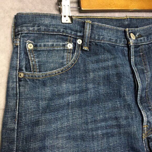 Levis Mens 501 Original Fit Blue Jeans size 36x30 Button Fly Cotton Denim - Picture 8 of 13
